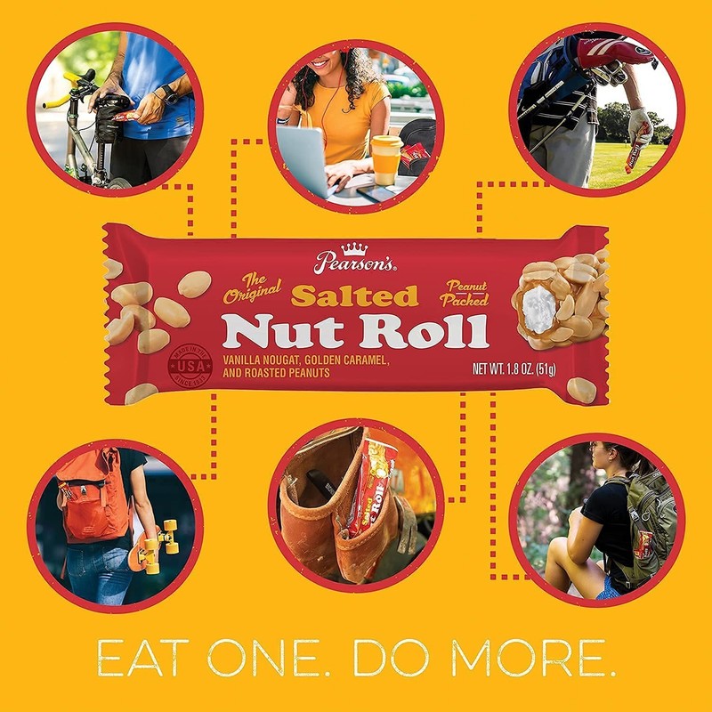 Pearsons Bite-size Salted Nut Roll Candy Bars| Loaded with Crunchy Roasted Pean gallery