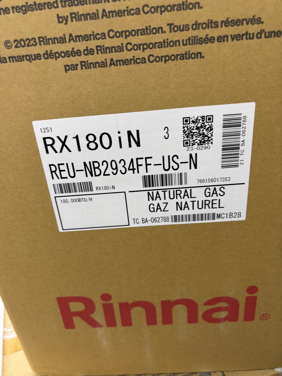 Rinnai RX180iN Super Efficient Gas Tankless Water Heater 180,000 BTU gallery