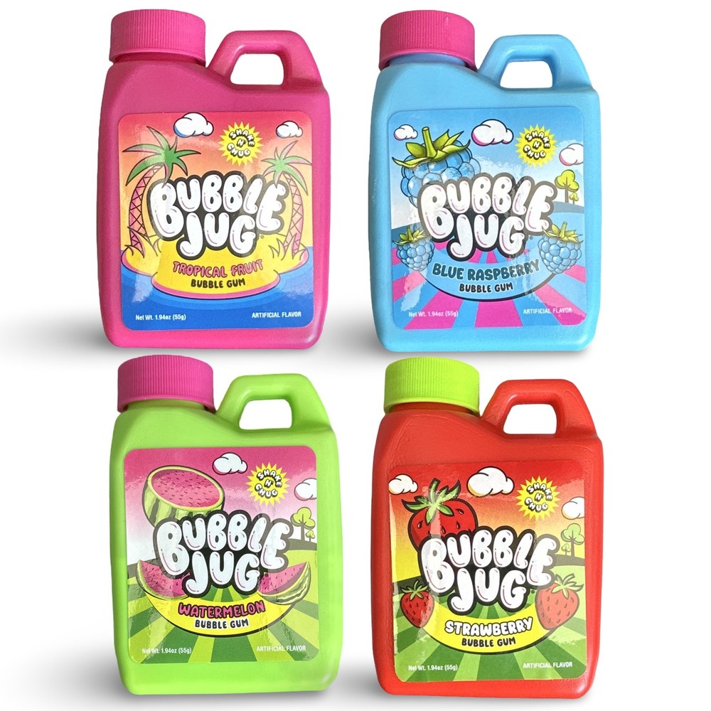 Bubble Jug Bubble Gum Variety Pack – Blue Raspberry, Watermelon, Strawberry & Tr