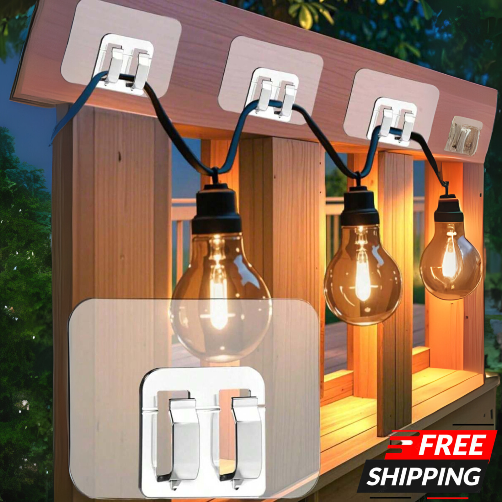 Outdoor Indoor Adhesive String Light Hooks Wire Fastener Hook Clip Hanging Decor gallery