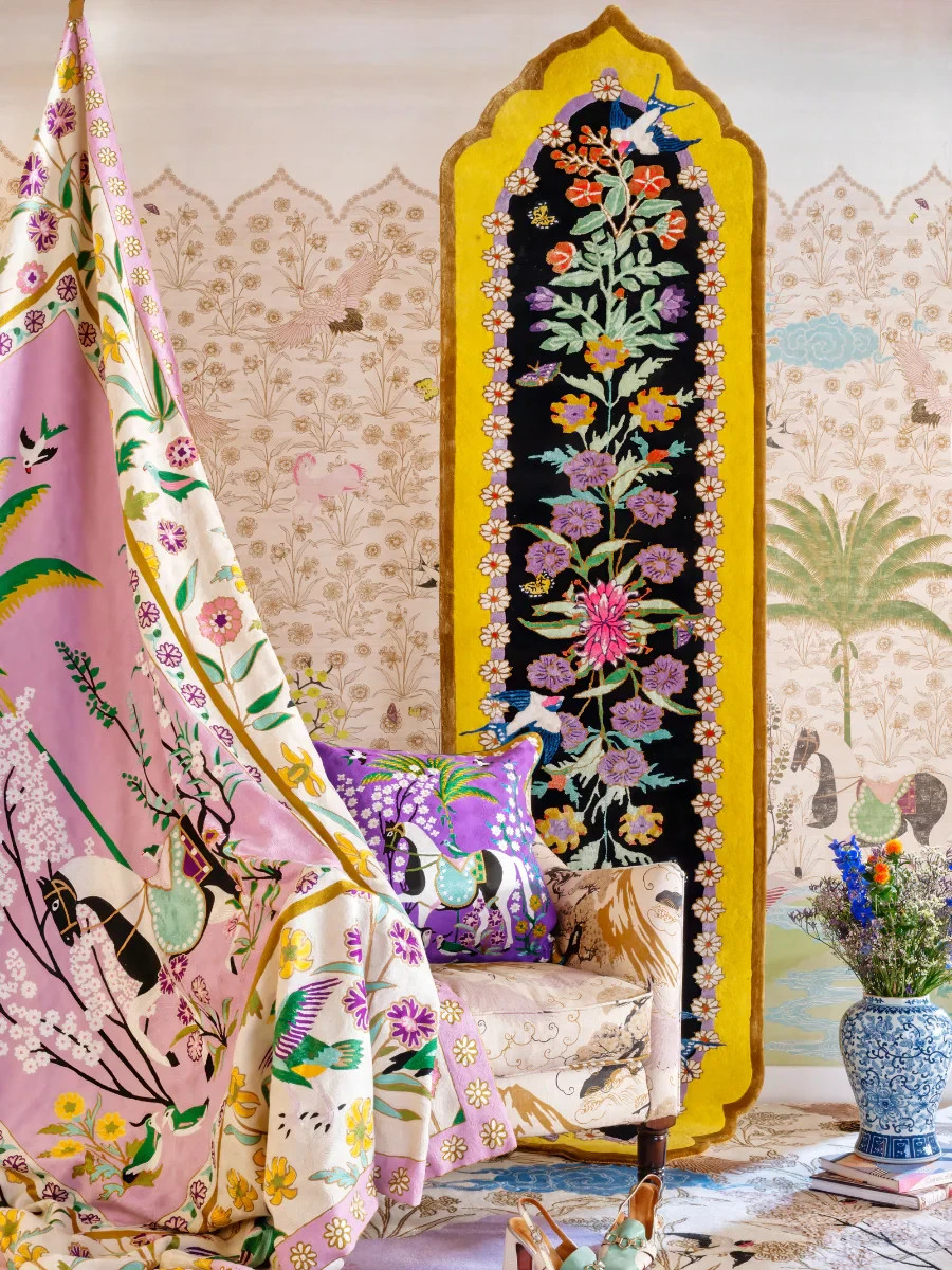 Wendy Morrison Mughal Flower Show Hand-Tufted Wool Runner Designer Floral Rug gallery