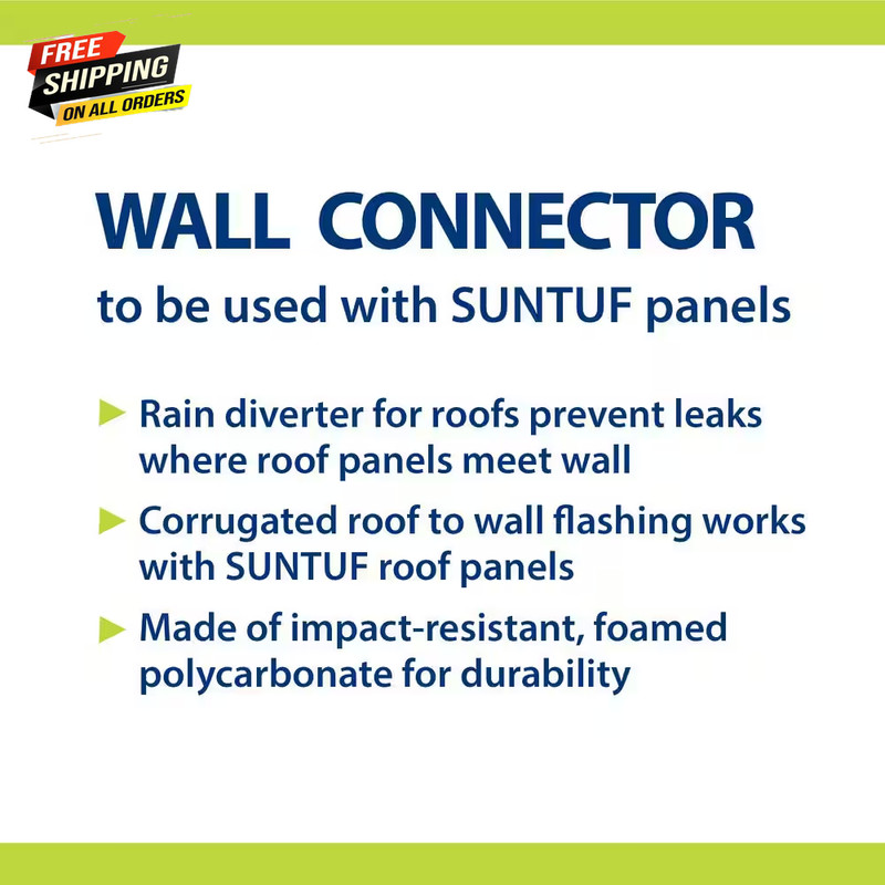 4 Ft. Polycarbonate Wall Connector Flashing in Clear gallery