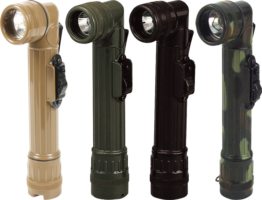 Mini Angle Head Tactical Flashlight AA Battery Army Military Campers Light 6"