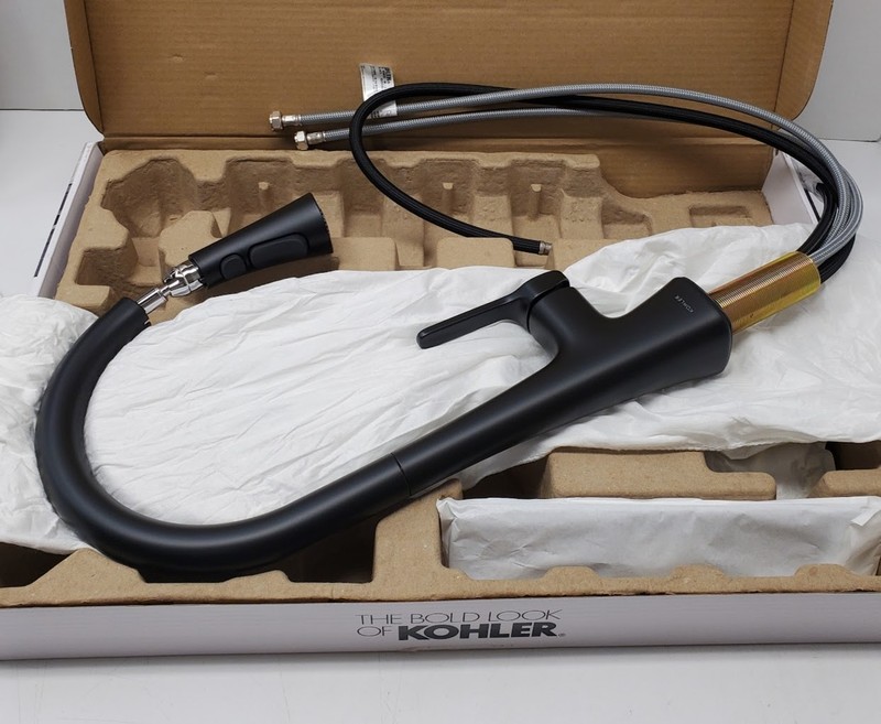 Kohler Pull Down Kitchen Faucet Guild Matte Black (R33912-BL-AA) gallery