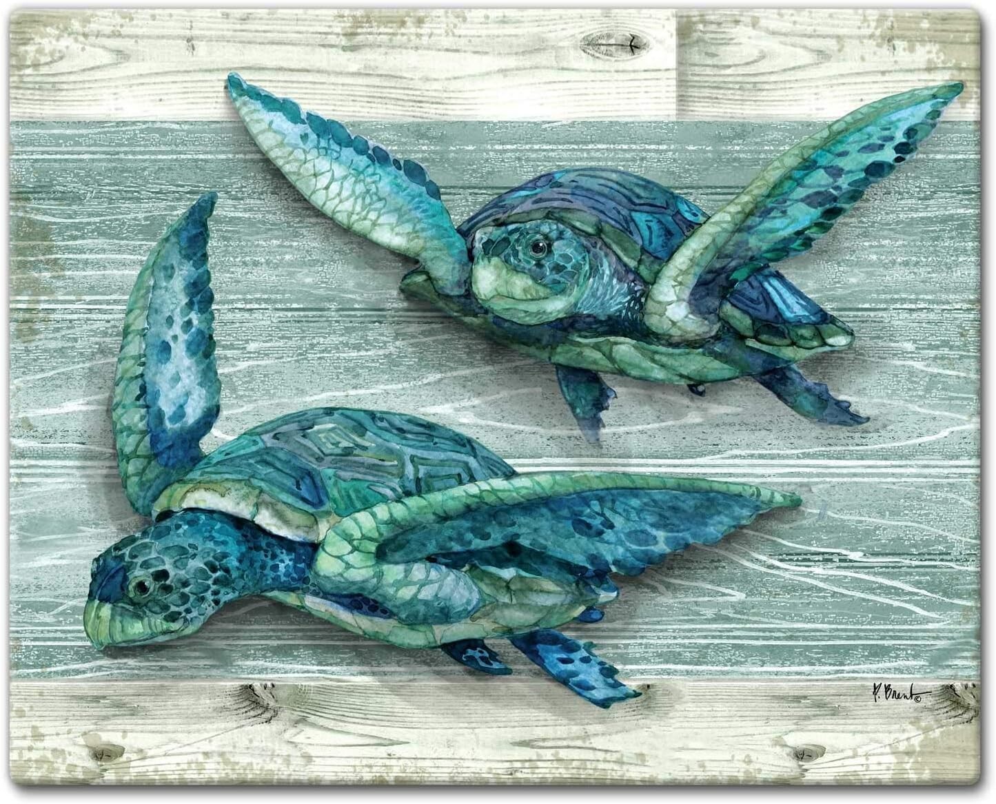 Counterart Glass Cutting Board Counter Saver 12"x15" , Northpoint Turtles gallery