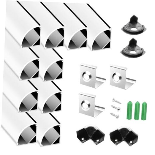 V Shape LED Channel Black Aluminum Profile with UV-Resistant Milky 3.28FT10PCS gallery