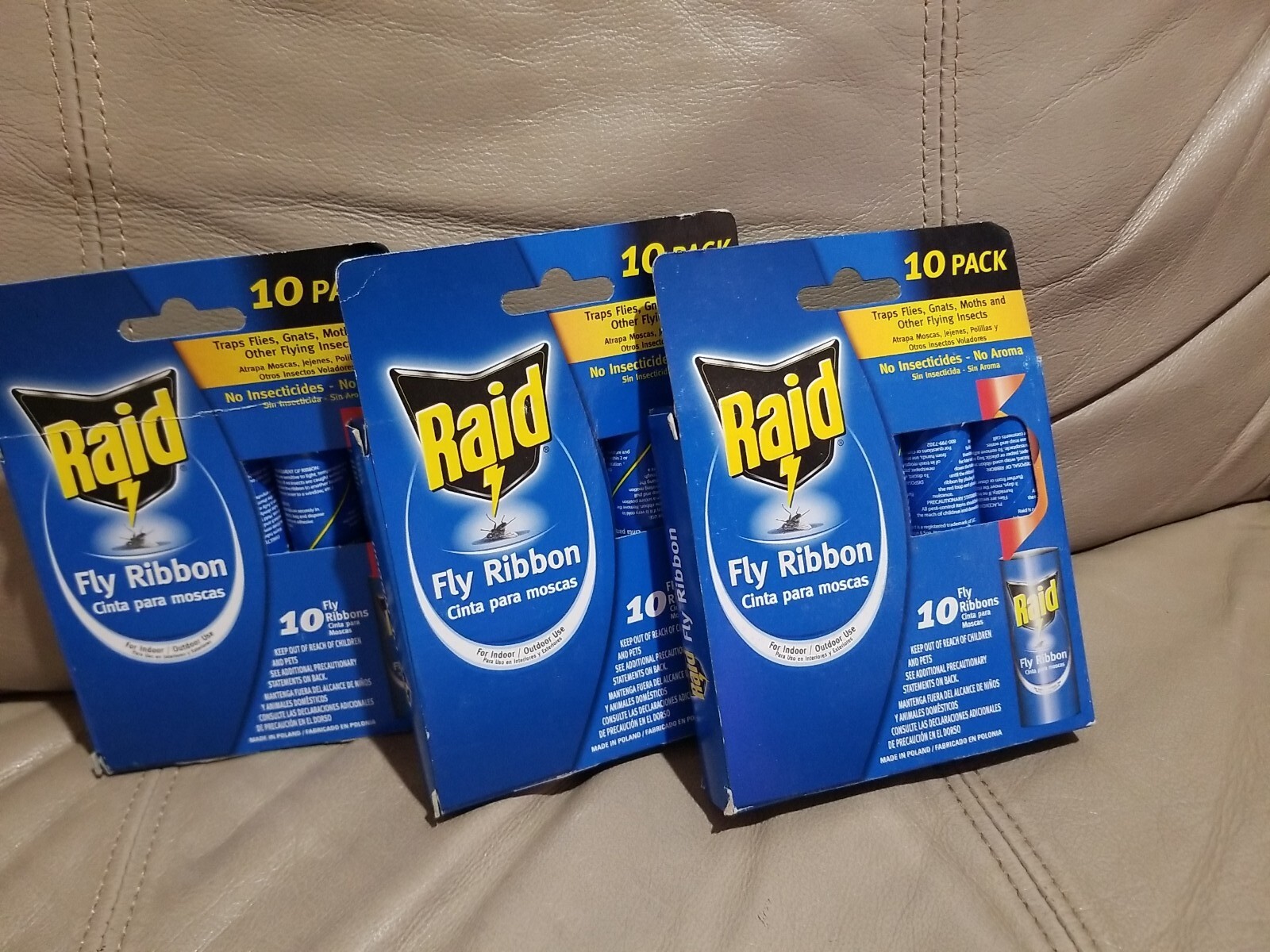 30 Raid Fly Ribbon Glue Trap For Bugs Flying Insects Flies (3 boxes of 10) Lot gallery