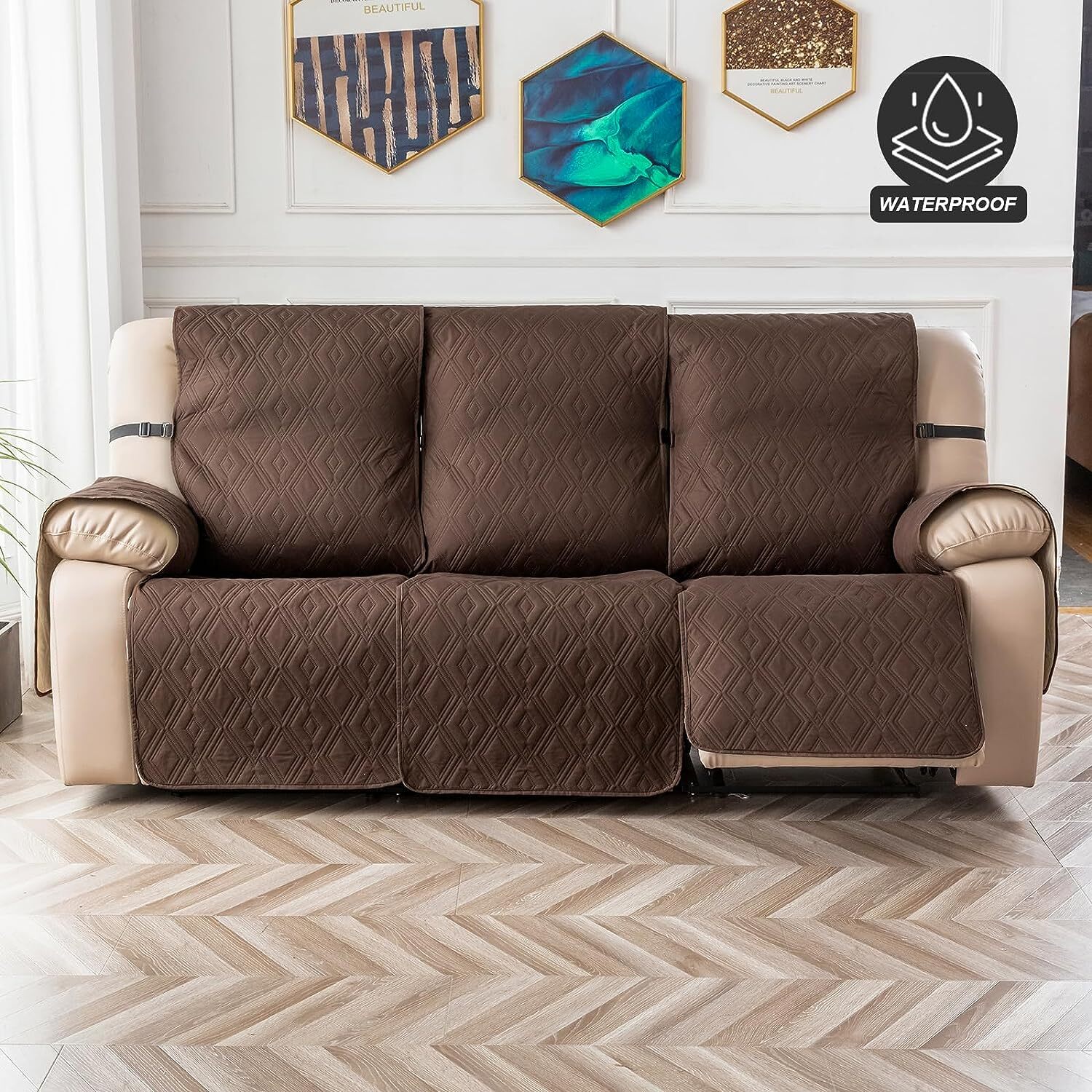 Waterproof Couch Cover for Reclining Couch 3 Seat Recliner Sofa Covers gallery