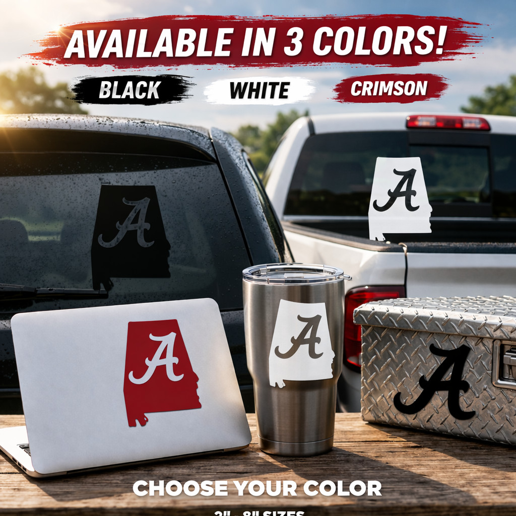 Alabama A Style State Outline Decal Sticker Car Truck Laptop Waterproof Vinyl gallery