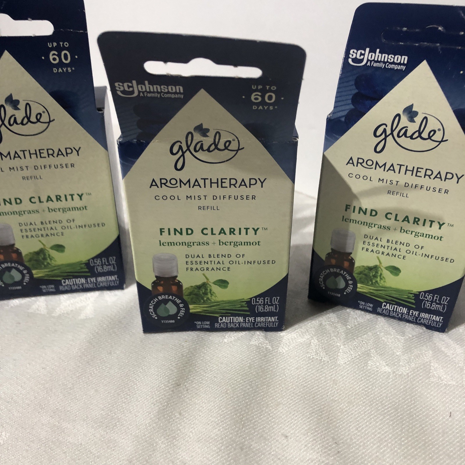GLADE AROMATHERAPY Cool Mist Oil Diffuser Refill CLARITY Lemongrass Bergamot X 3 gallery
