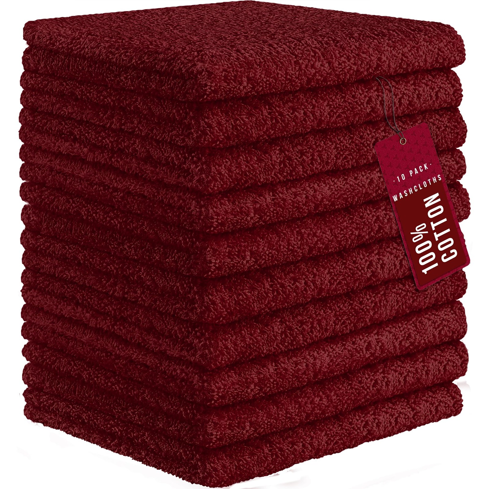 10 Pack 100 Cotton Wash Cloth, Luxurious Soft, 12 x 12 inch Ultra Absorbent, gallery