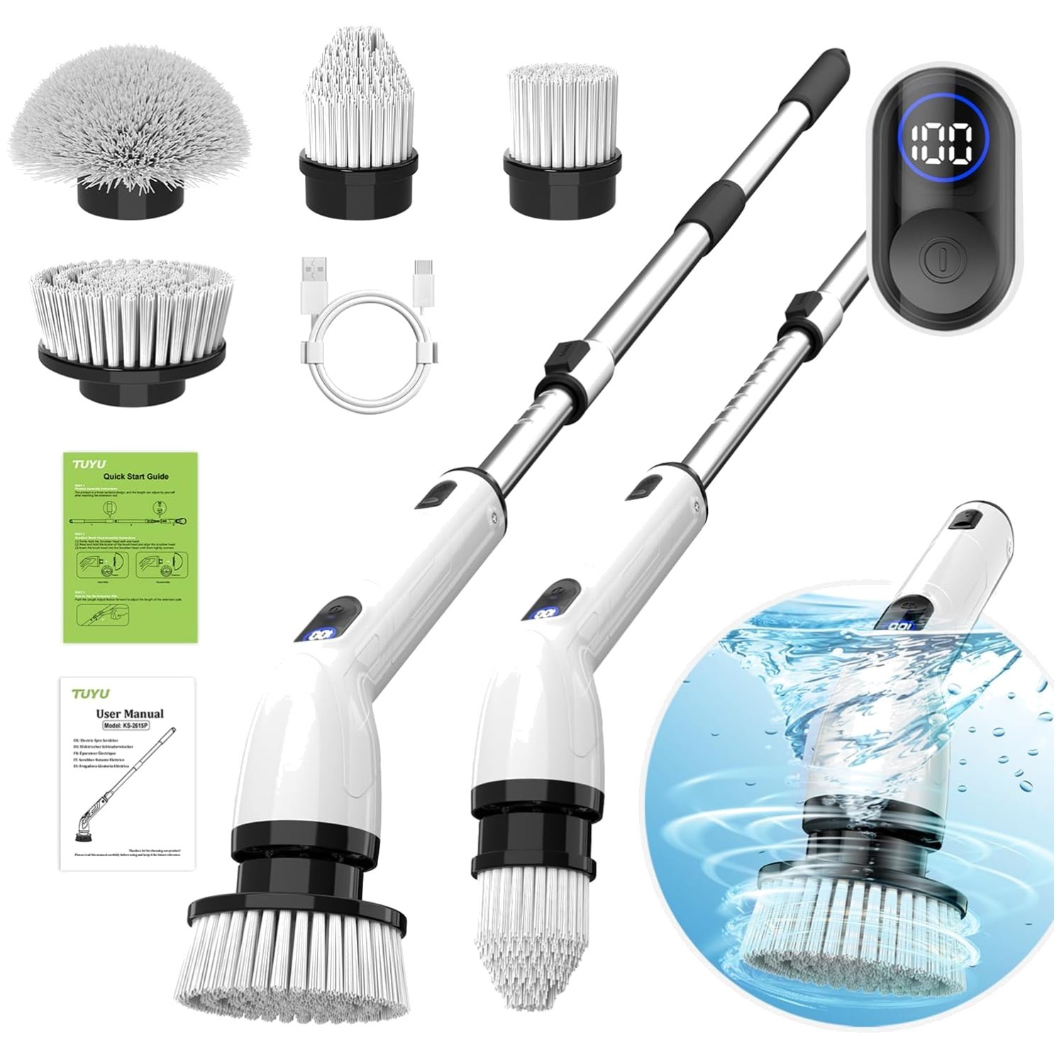 Electric Spin Scrubber with 4 Replaceable Heads gallery