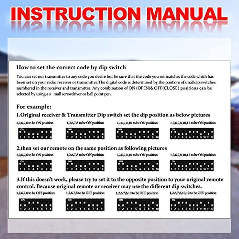 For Linear Delta3 Remote Control Garage Door Opener 8 Dip Switch 310MHZ gallery