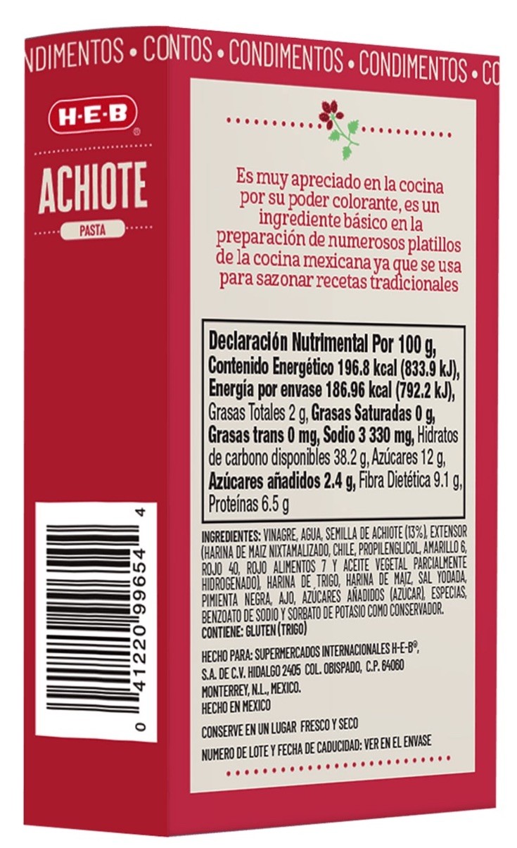 3 Boxes - HEB Achiote En Pasta ANNATTO SEASONING ACHIOTE 95g 3.4oz EACH Mexico gallery