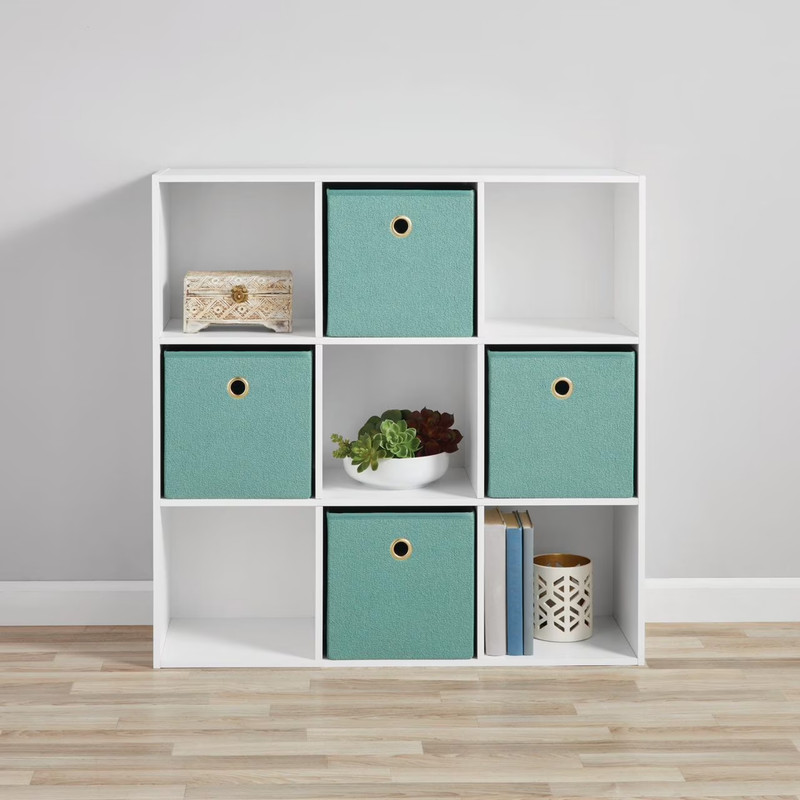 Mainstays 9 Cube Storage Organizer White Shelf Bookcase Storage Unit gallery