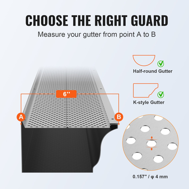 6in Aluminum Gutter Guard Leaf Filter 26PCS 104ft DIY Gutter Cover gallery