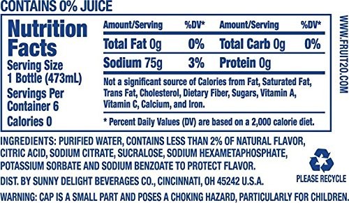 Fruit2O Zero Calorie Flavored Water, Strawberry, 6 Count (Pack of 4) gallery