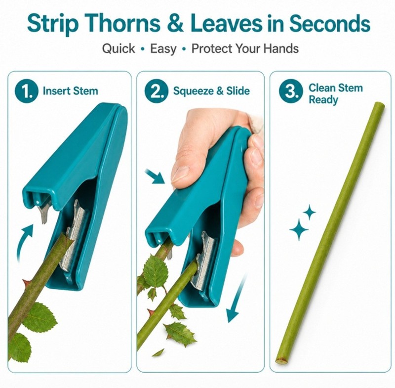Rose Thorn Stripper Stem Remover Tool Floral Stem Stripping Tool 1 Pack Plastic gallery