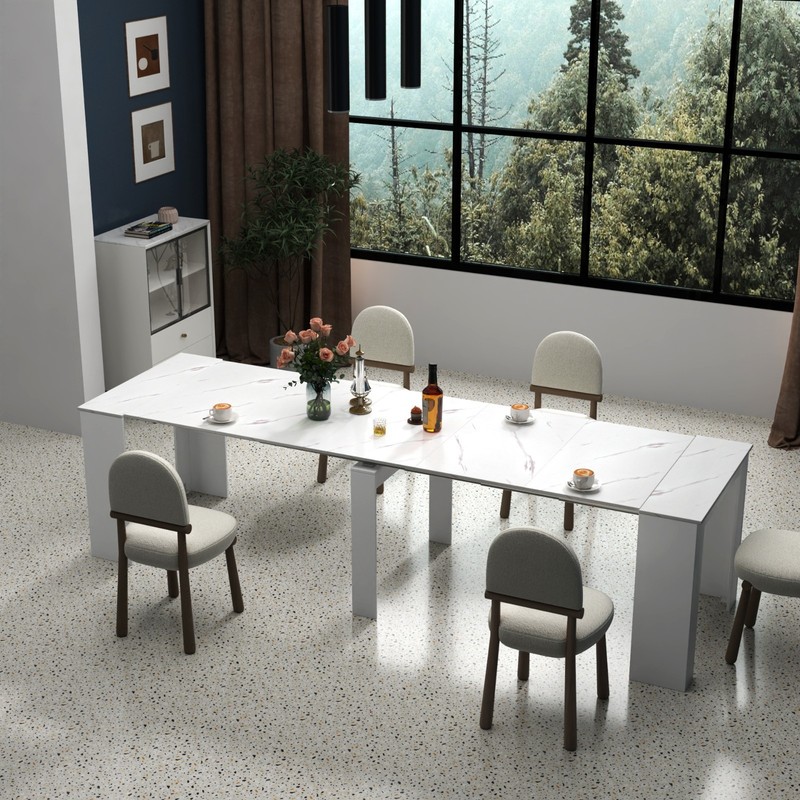 Multifunctional Extendable Console Table Made of Chipboard & MDF,Up to 118.50 in gallery