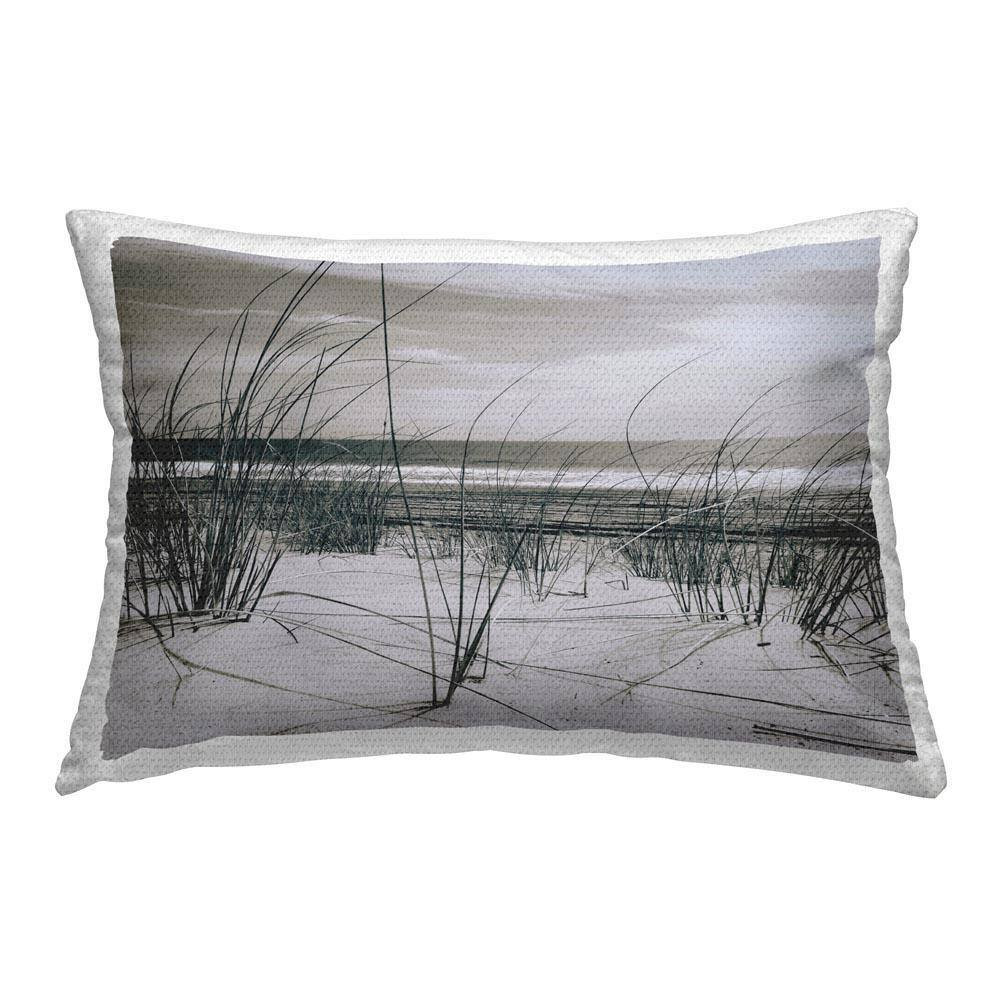 Tranquil Beach Reeds Outdoor Printed Throw Pillow by Graffitee Studios gallery