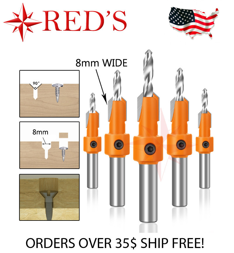 5 PIECE 8mm Adjustable Counterbore Countersink Drills Bits Countersunk Drill Bit gallery