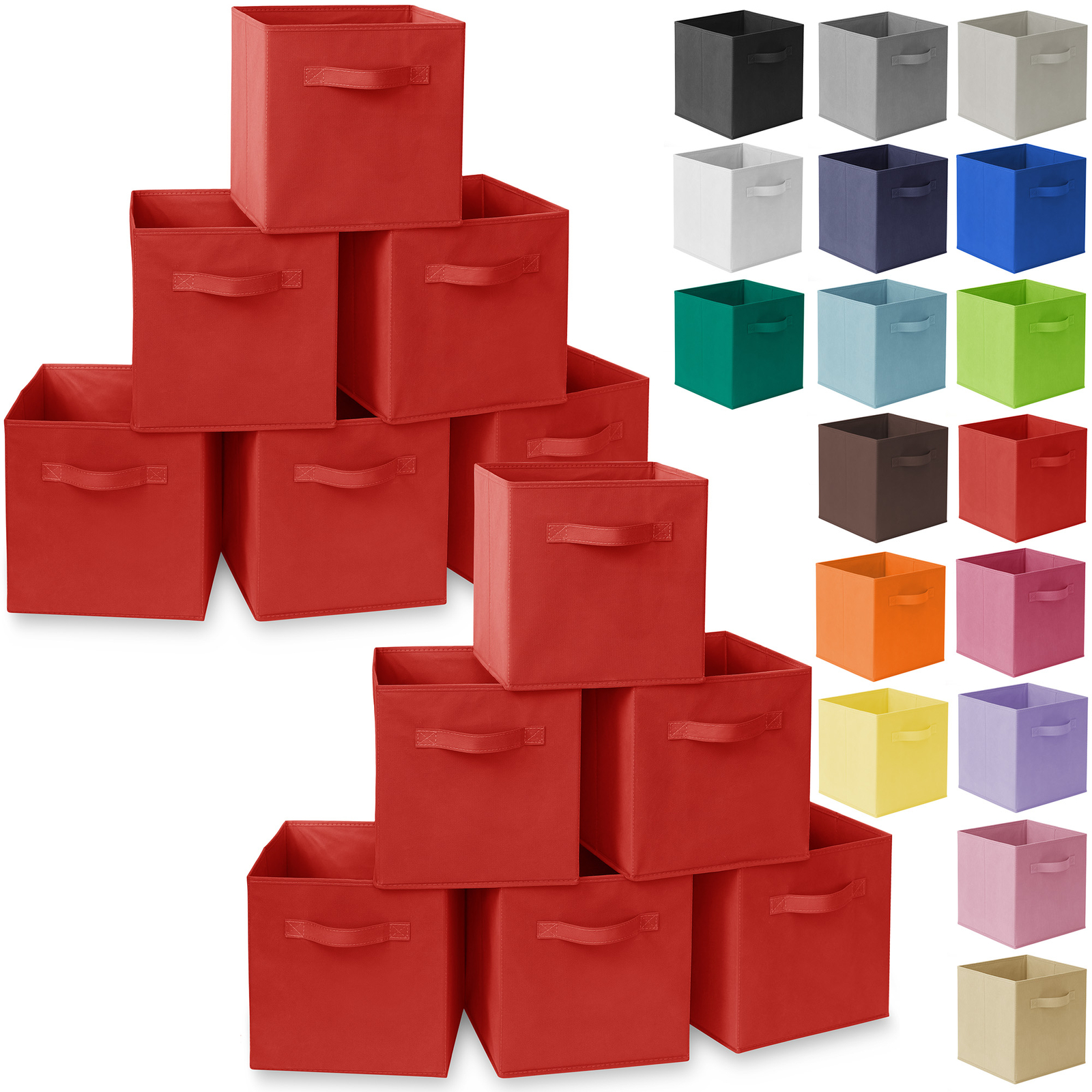 12 Collapsible Foldable Cloth Fabric Cubby Cube Storage Bins Baskets for Shelves gallery