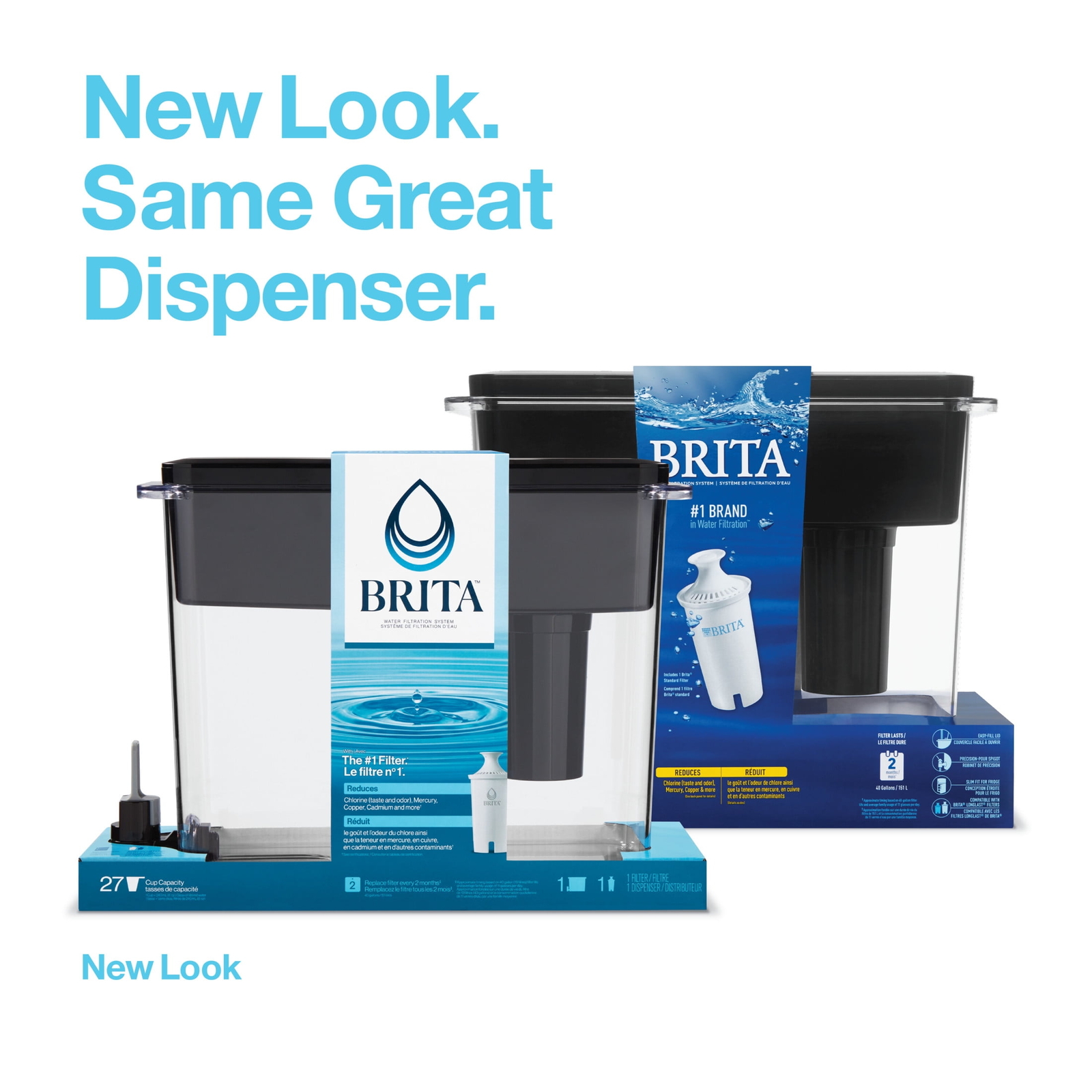 Brita Extra Large Ultramax 27 Cup Black Filtered Water Dispenser with 1 Standard gallery