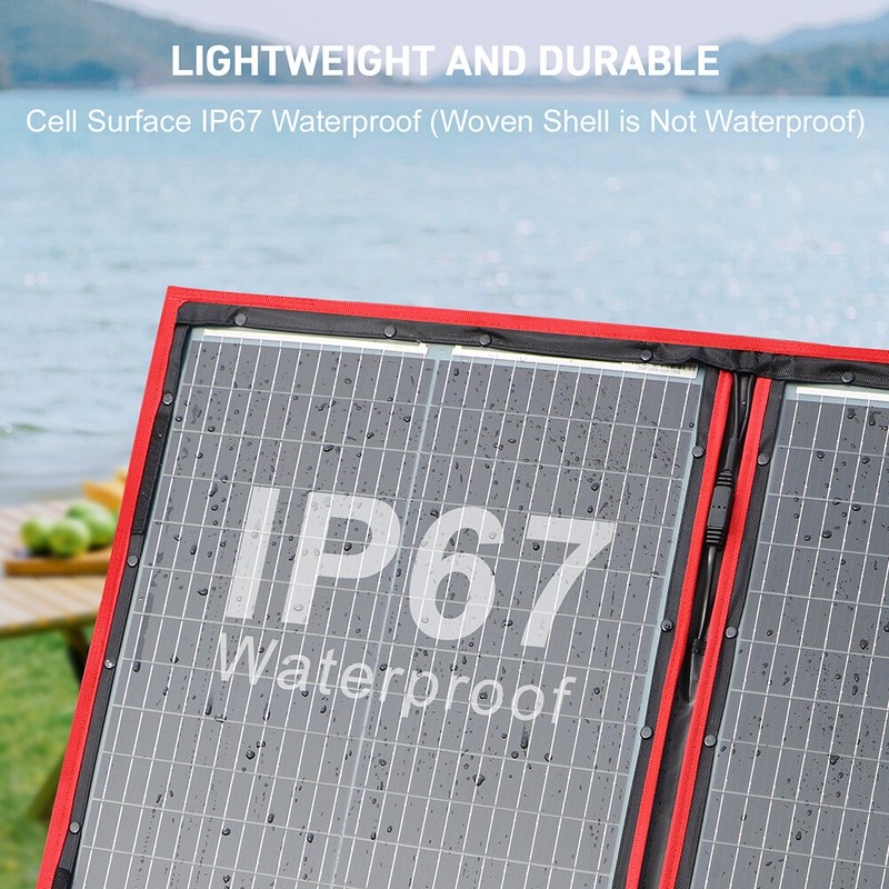Dokio 300W 12V Foldable Mono Solar Panel Kit with Separate Controller for travel gallery