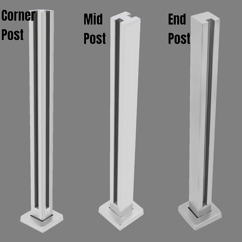 65cm Glass Railing Post Mid Post Stainless Steel Balustrade for Balcony Stairs gallery