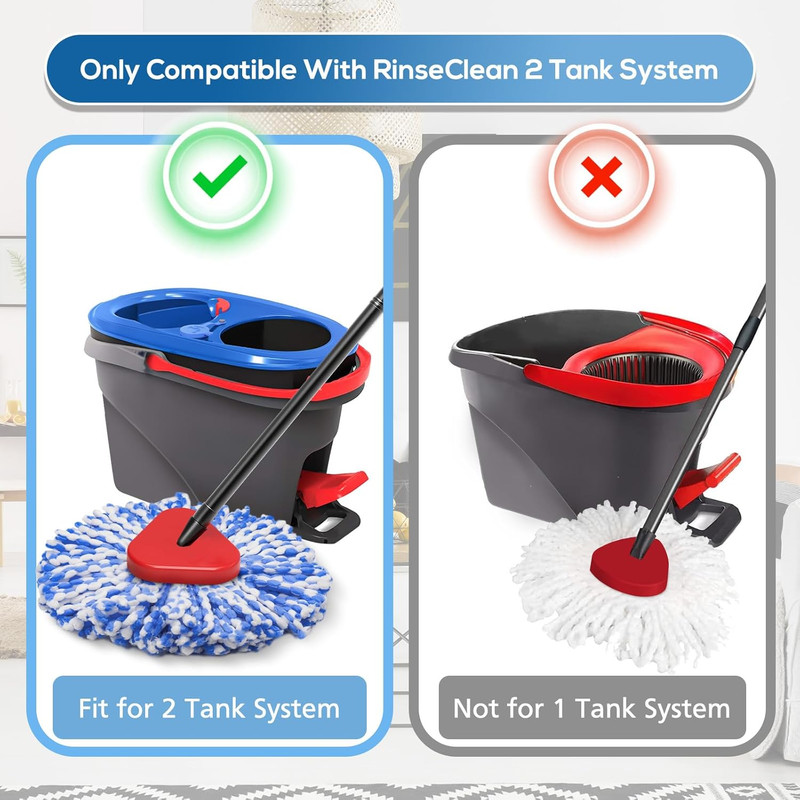 4 Pack Rinseclean Spin Mop Replacement Head Spin Mop Refills Compatible with O C gallery