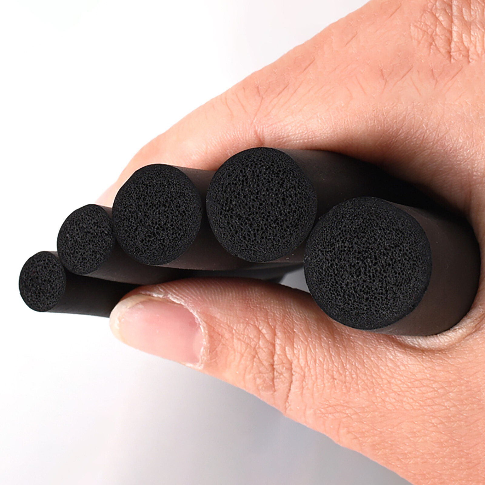 Black EPDM Rubber Foam Sealing Strip Round Bar For Cabinet Door Seal 5mm-20mm gallery