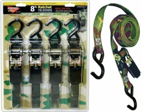 KEEPER CAMO RATCHET STRAPS 1INX8FT 4-PACK TIE DOWNS CAMOUFLAGE NEW 8312258 gallery