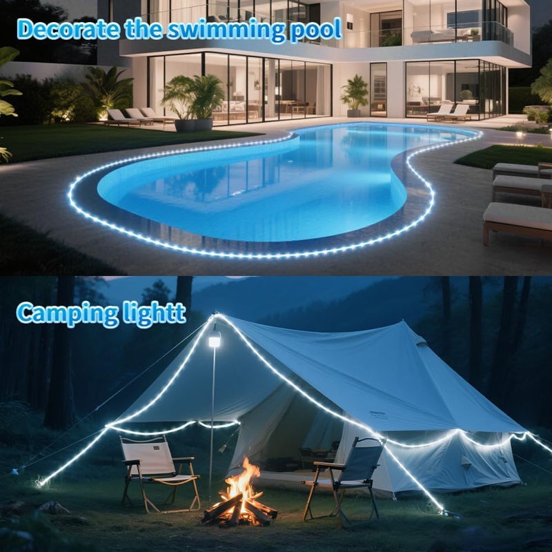 Rope Lights Outdoor Solar String Lights Tube Rope Party Garden Patio Decor Home gallery