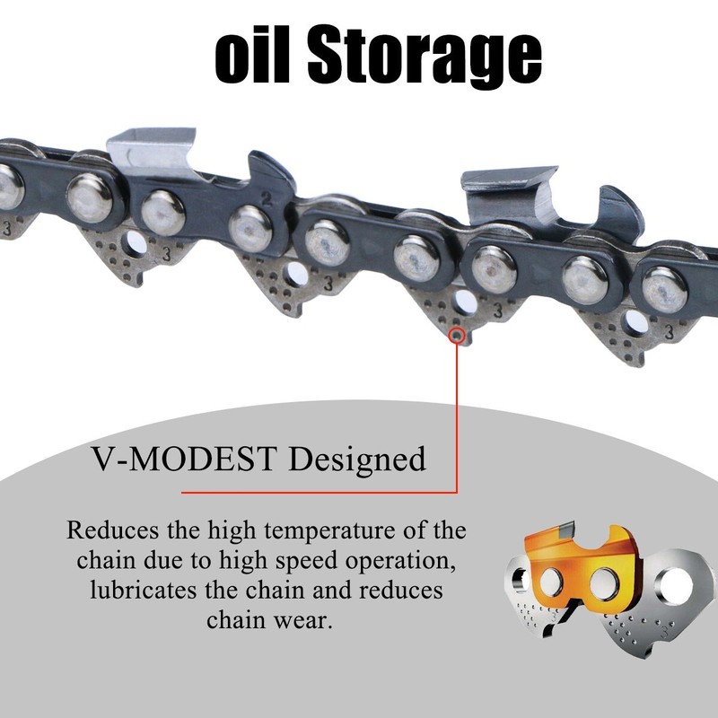 V-MODEST Chainsaw Chain 36'' Full Chisel 3/8 .050" 114DL For STIHL gallery