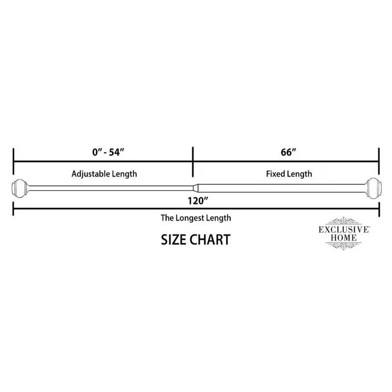 Topper Double 66 In. - 120 In. Adjustable 3/4 In. Double Curtain Rod Kit in Gunm gallery