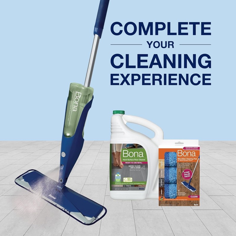 Bona Multi-Surface Hard Floor Cleaner Spray Mop 34 Fl Oz (Pack of 1), Green gallery