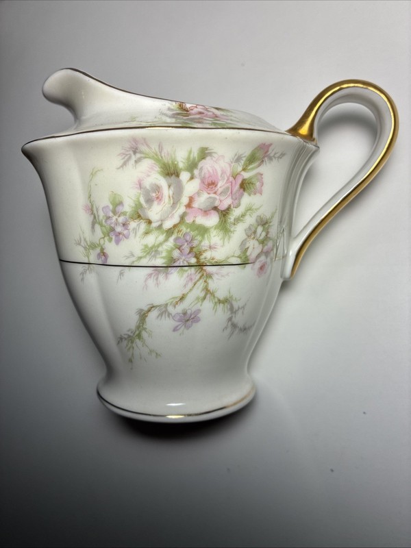 THEODORE HAVILAND Rosalinde CHINA Creamer and Sugar Bowl With Lid New York gallery