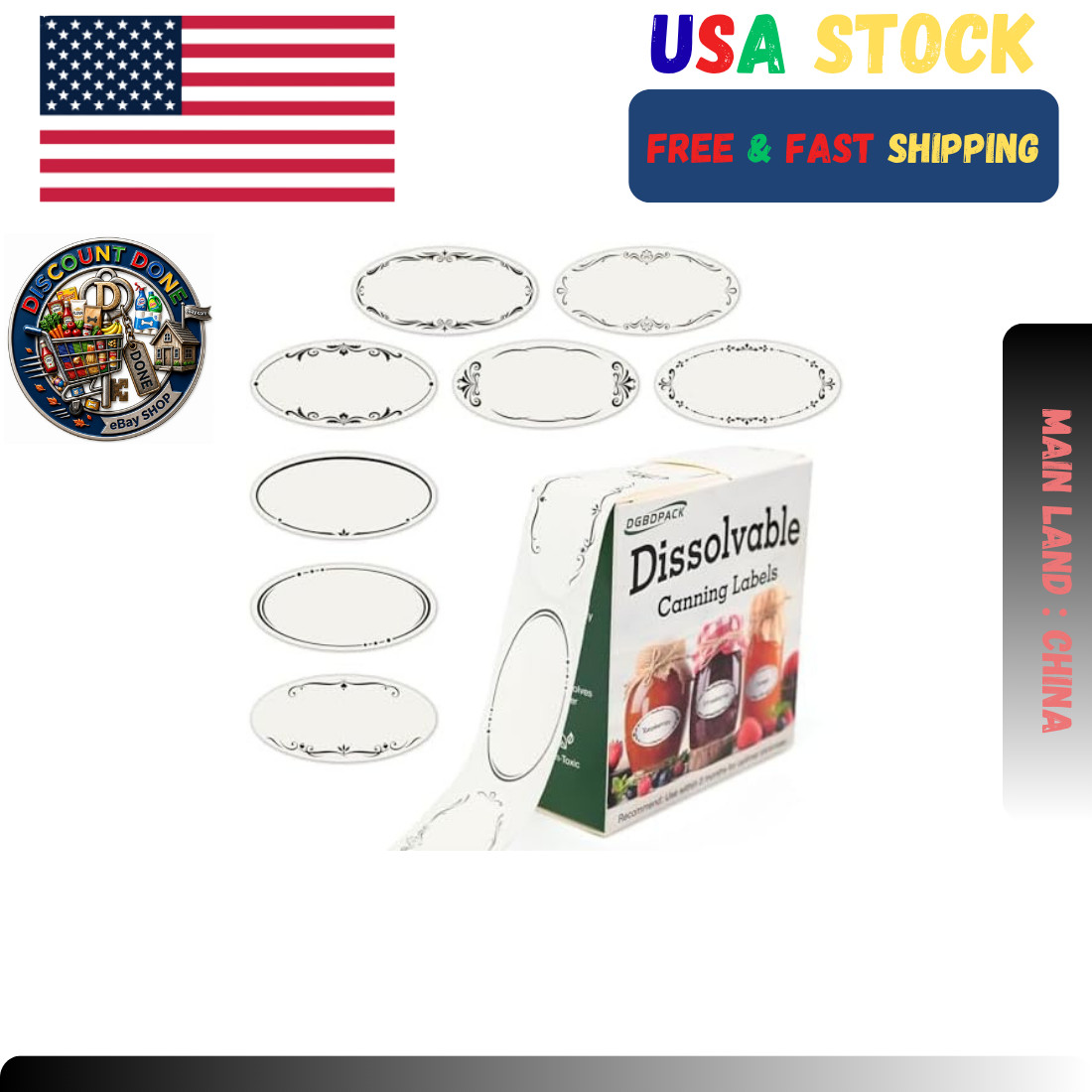 200 Dissolvable Canning Labels for Mason Jars, 1 x 2⅛ inch Food Labels, Tiny Can gallery