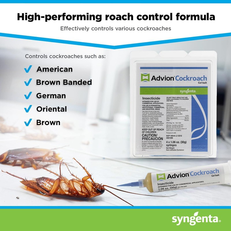 GENUINE Advion Roach Killer | 4 PACK | Cockroach Gel Bait Tubes + Plunger & Tips gallery