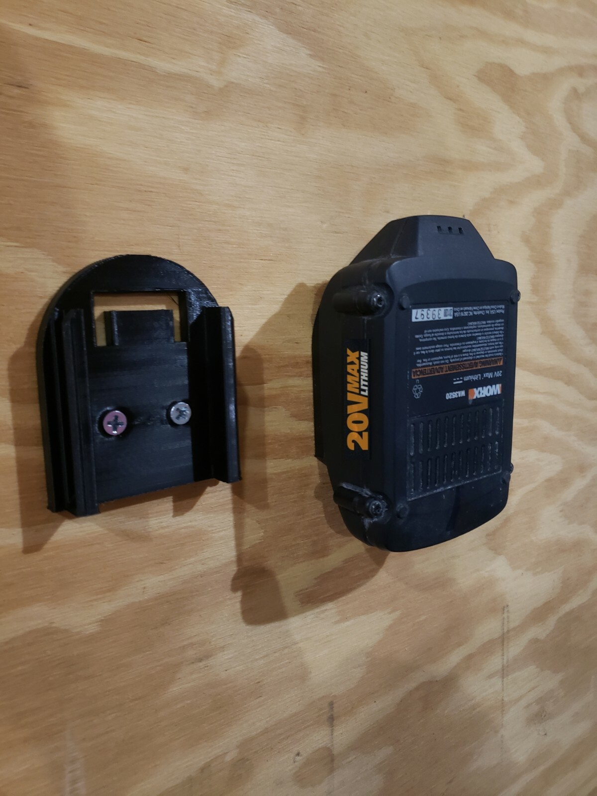 **2 Pack** Worx 20V Wall/Under Shelf Locking Battery Holder Mount gallery
