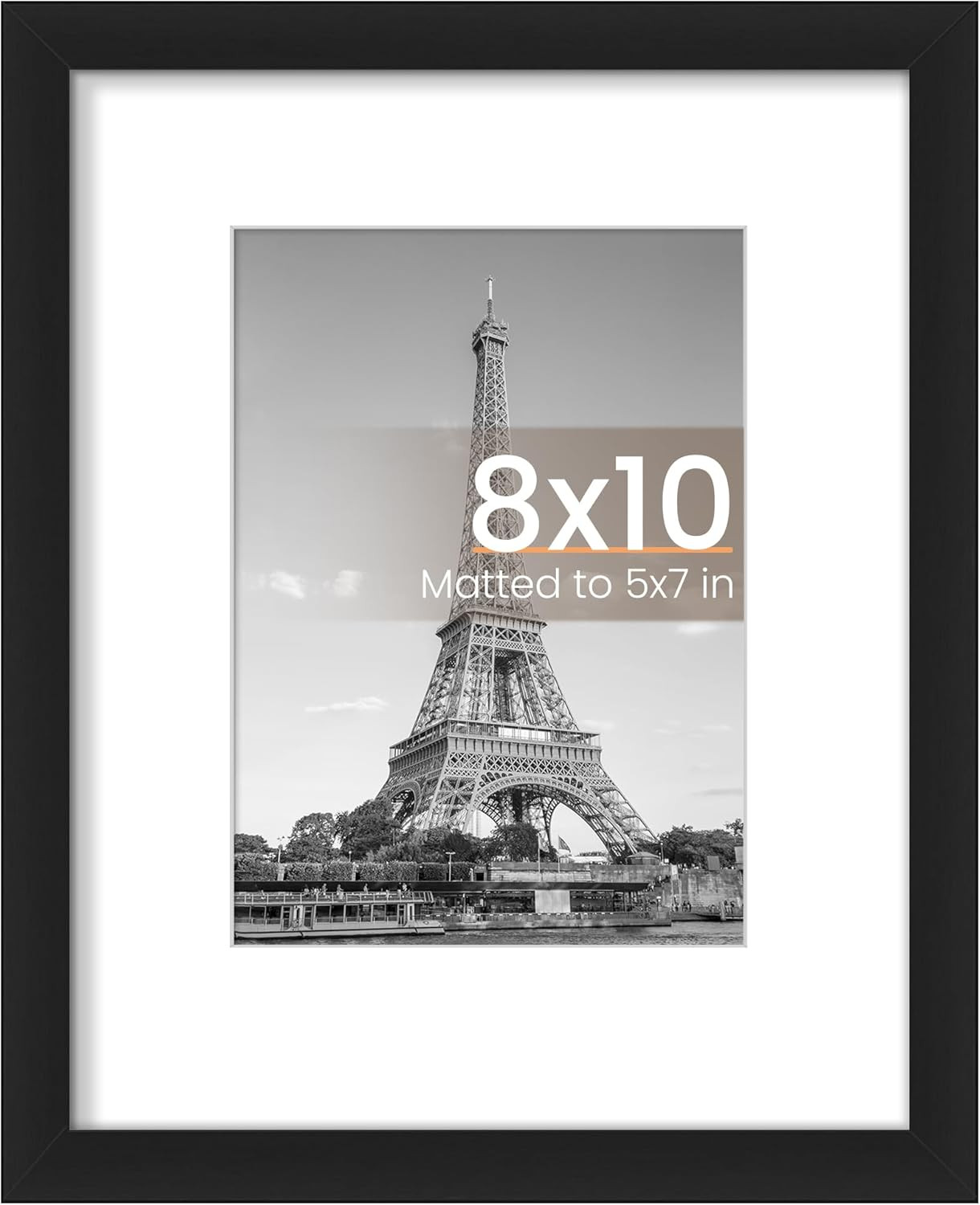 Upsimples 8X10 Picture Frame, Display Pictures 5X7 with Mat or 8X10 without Mat, gallery