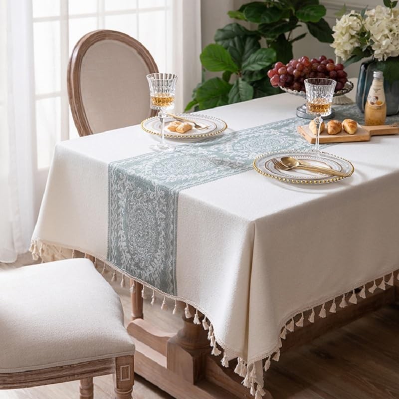 Pahajim Rectangular Cotton Linen Tablecloths Farmhouse Outdoor Table Cover gallery