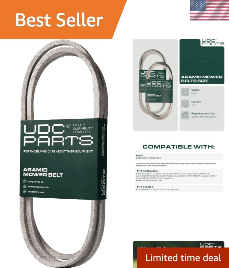 Durable Husqvarna Z254F 54 Inch Mower Deck Belt Replacement, 152 Inch Length gallery