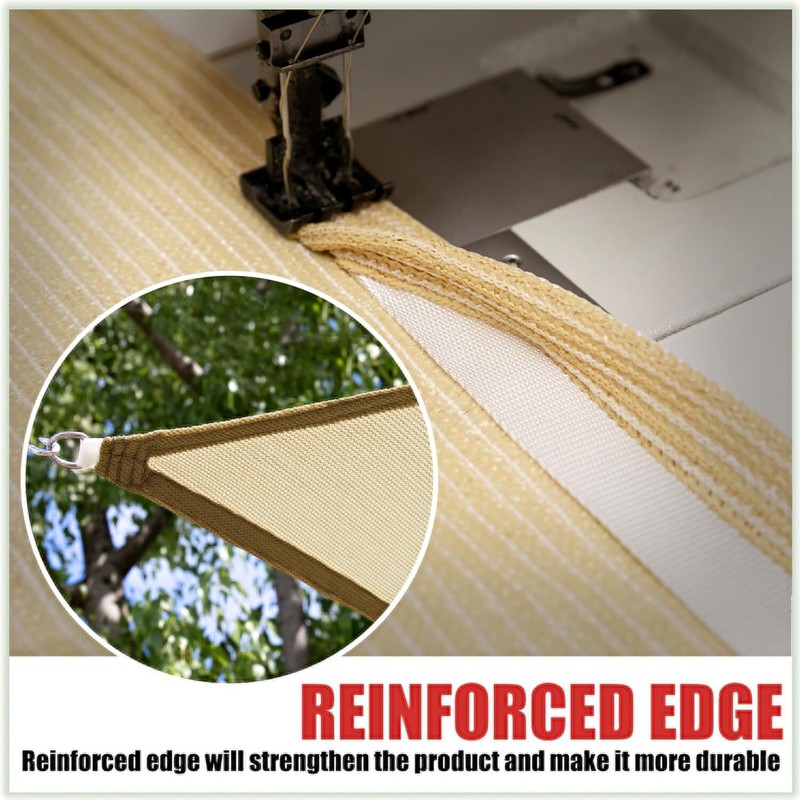 Colourtree Beige Custom Size Rectangle Sun Shade Sail Canopy Fabric Cover Patio gallery