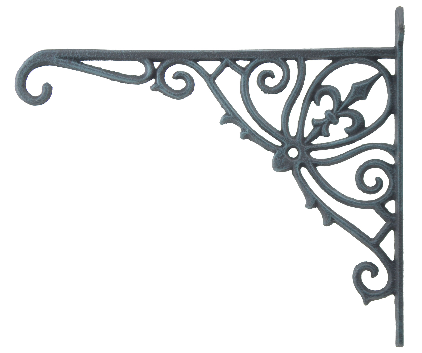 Cast Iron Plant Hanger Bracket 12" Deep Verdigris Green Outdoor Wall Mount Hook gallery