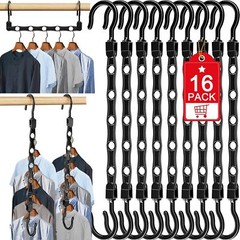 16 Pack Magic Hangers Space Saving Closet Organizer for Clothes Wardrobe Dorm