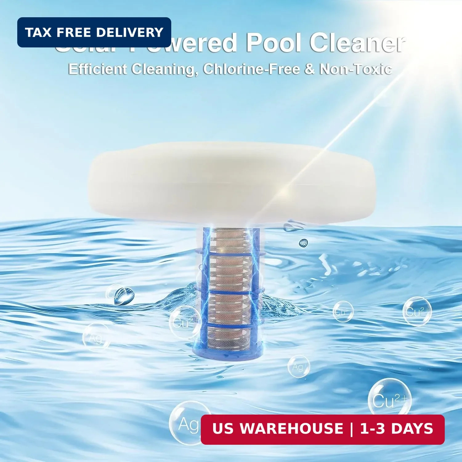 Solar Pool Ionizer for Inground & Above Ground Pools, Up to 45,000 Gallons, Floa gallery