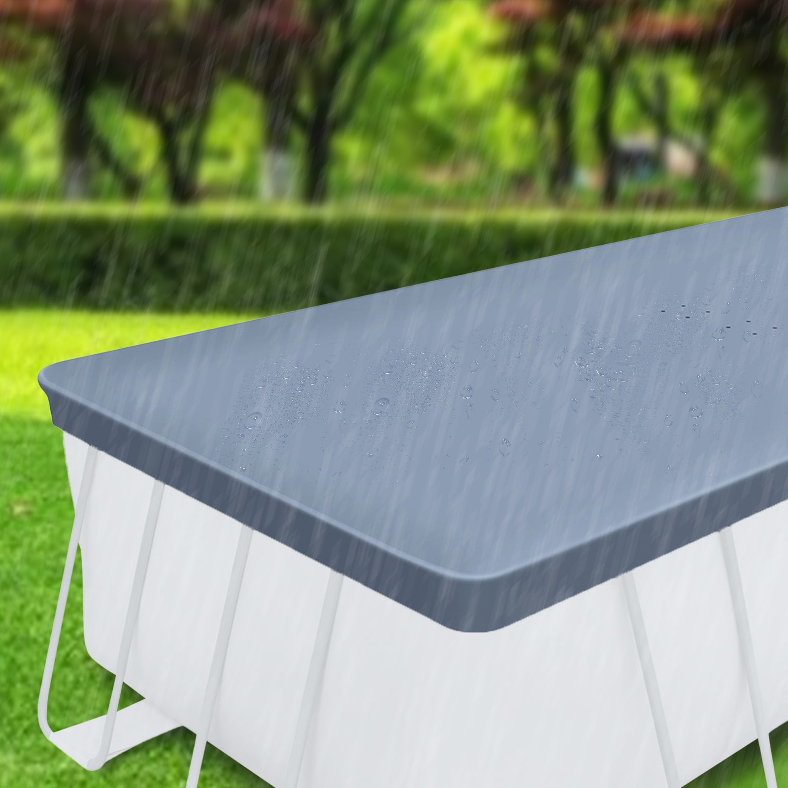 Funsicle 18’ Durable Rectangular Pool Cover for Oasis and Activity Pools, Gray gallery