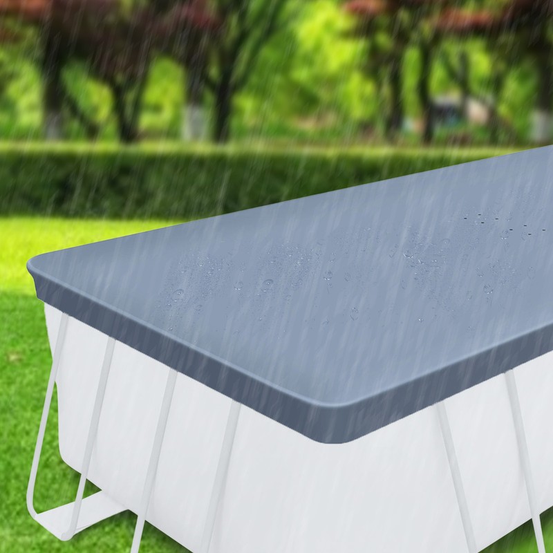 Funsicle 18’ Durable Rectangular Pool Cover for Oasis and Activity Pools, Gray gallery
