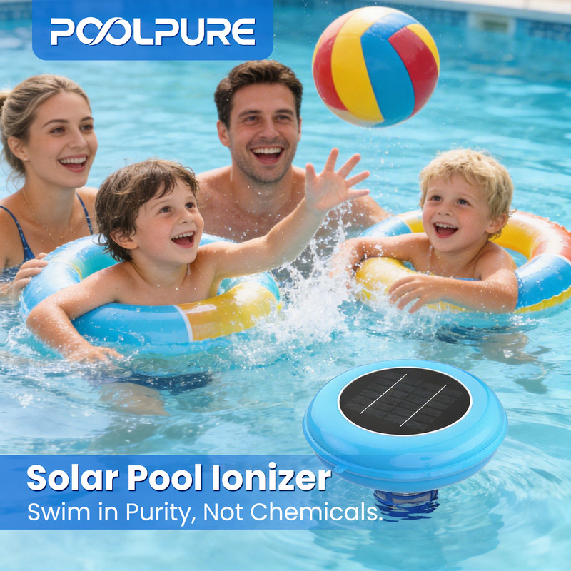 POOLPURE Solar Pool Ionizer, Copper Floating Cleaner, Up to 35,000 Ga,l Blue gallery